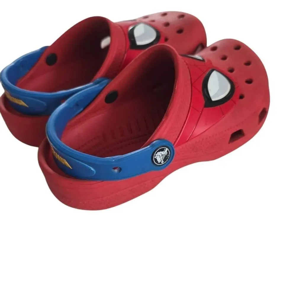 Crocs X Marvel Kids Size 1 Red Blue Spiderman Crocs
